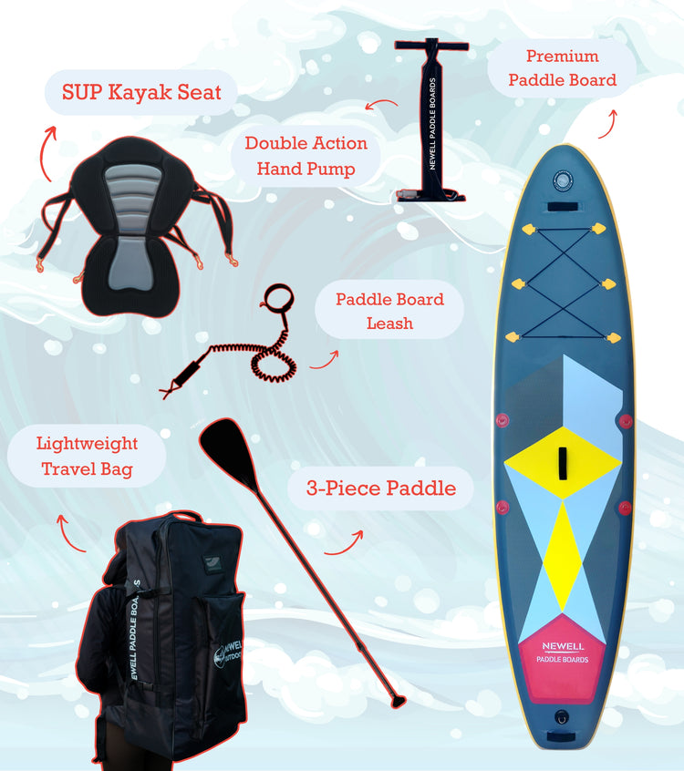 All Newell Paddle Boards come with a full set of accessories.